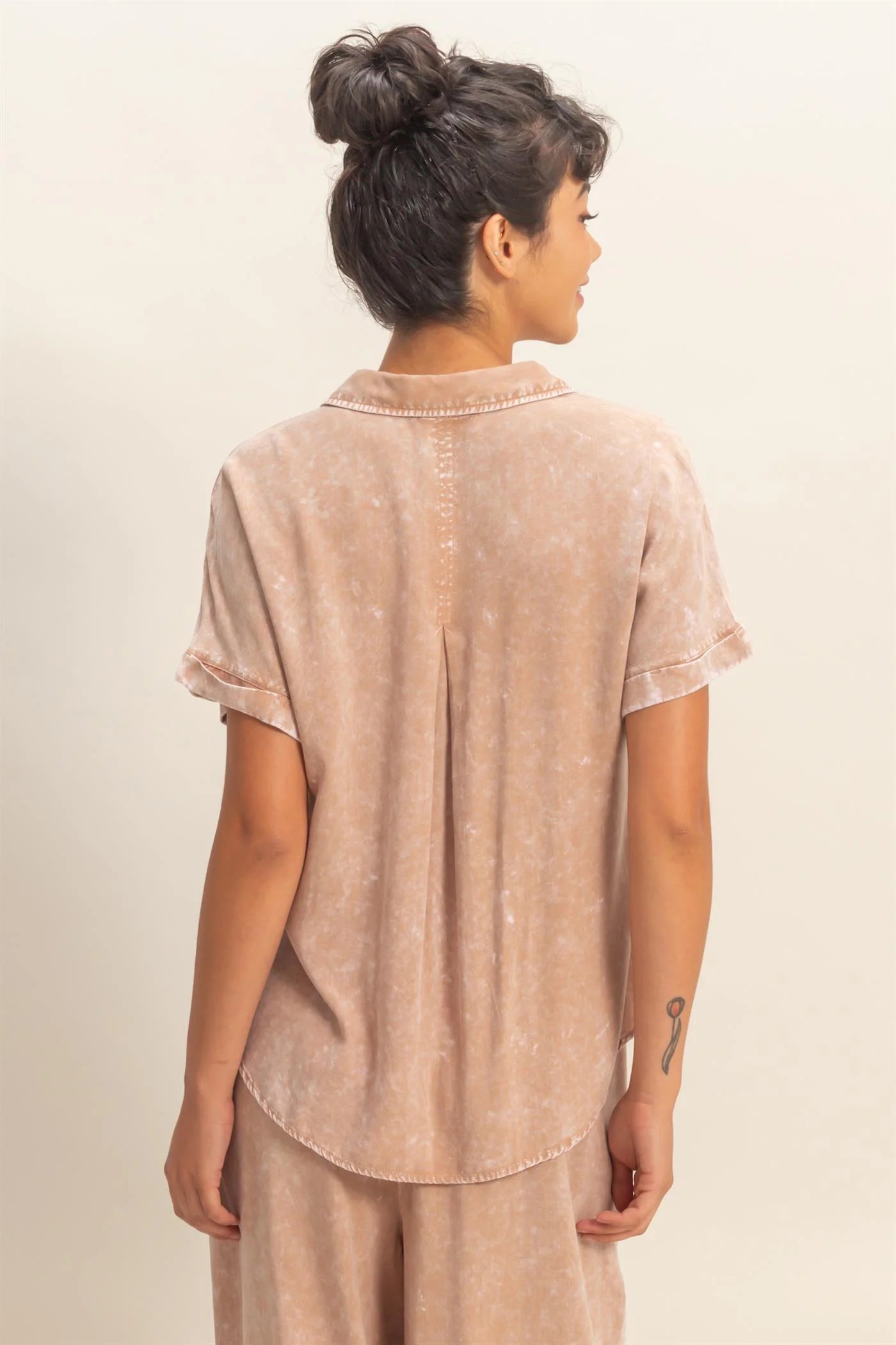 Taupe Button Down