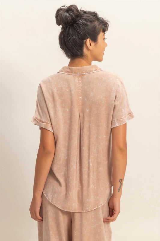 Taupe Button Down