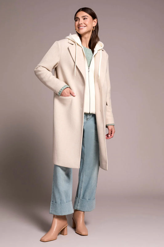 Knit Coat Removable hoodie