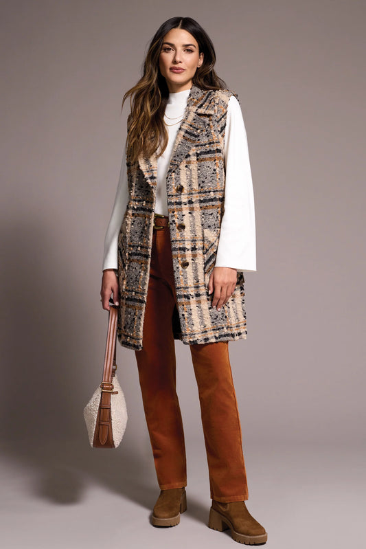 Textured Plaid Vest