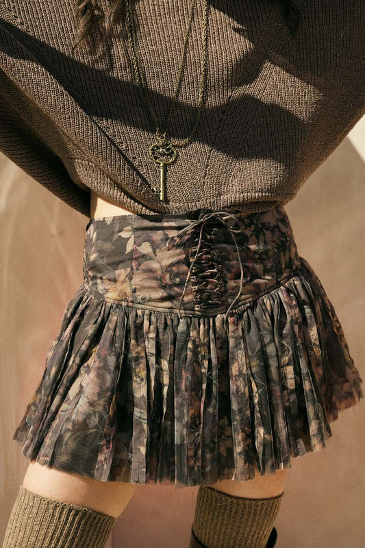 Lace Up Mini Skort