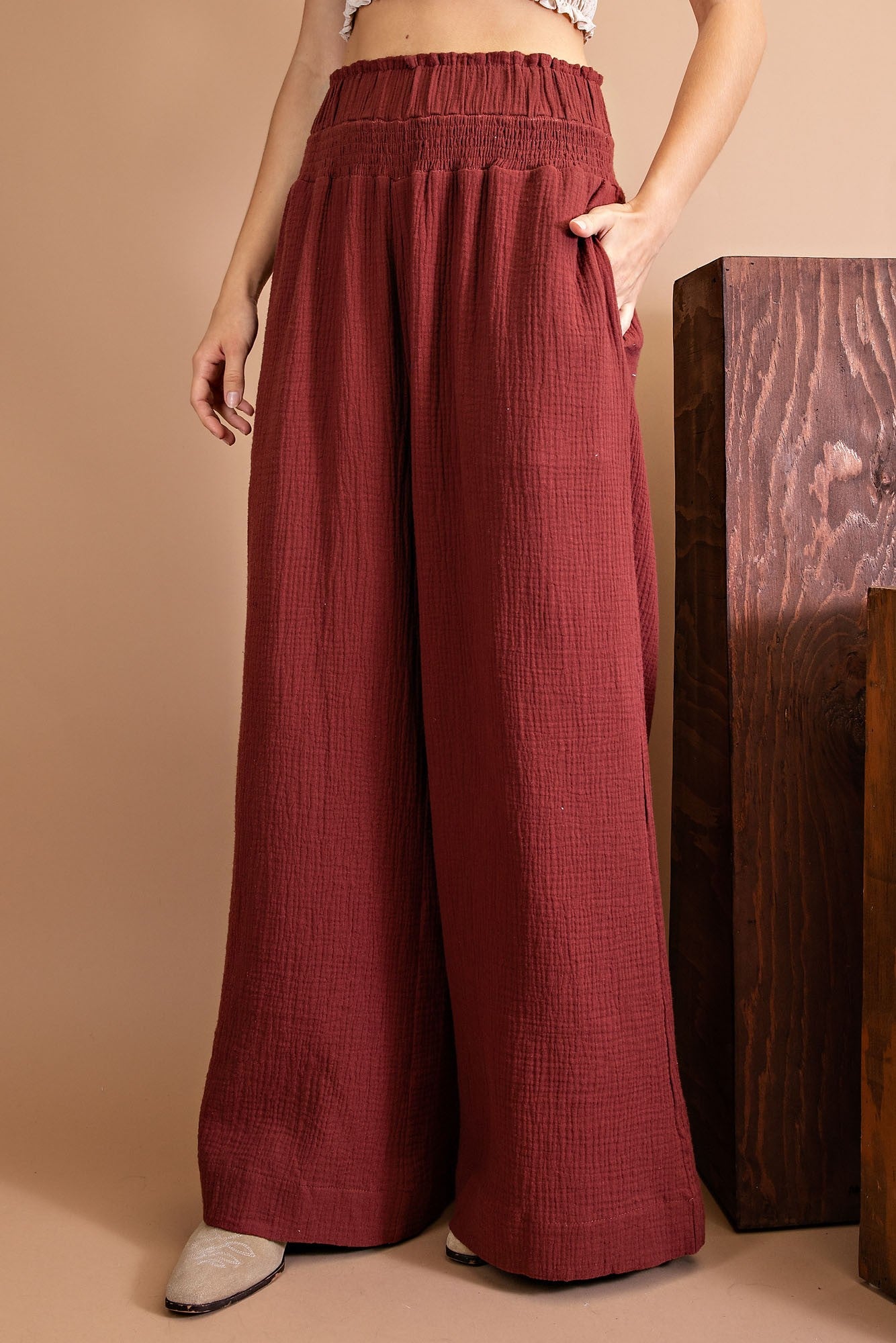 French Gauze Woven Pants