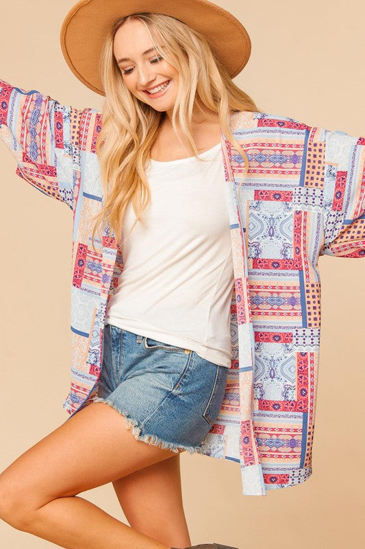 Blue Boho Kimono Curvy