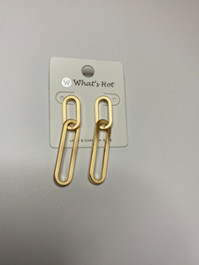 Matte Gold Double Link Earring
