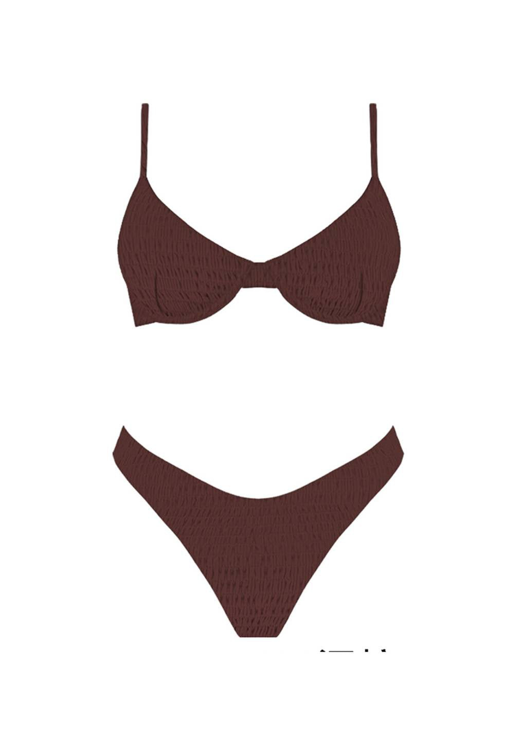 Brown Ruched Bikini