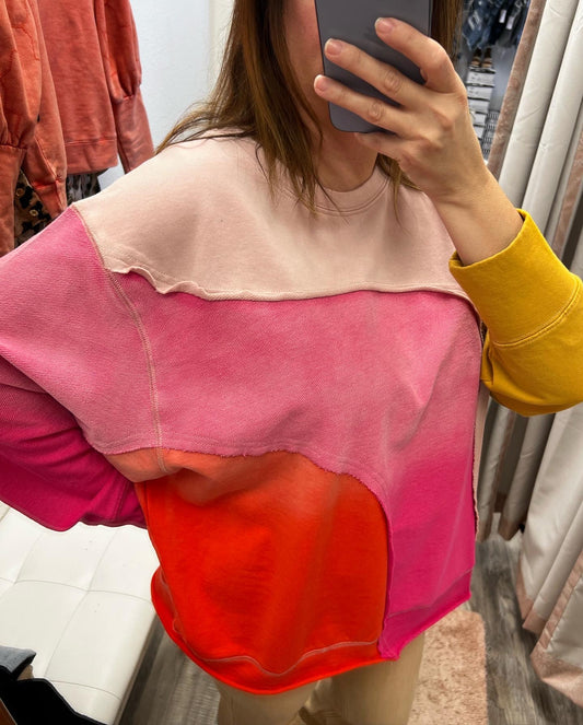 Color Block Oversize Sweatshirt
