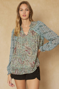 Paisley Print Lined Top Curvy