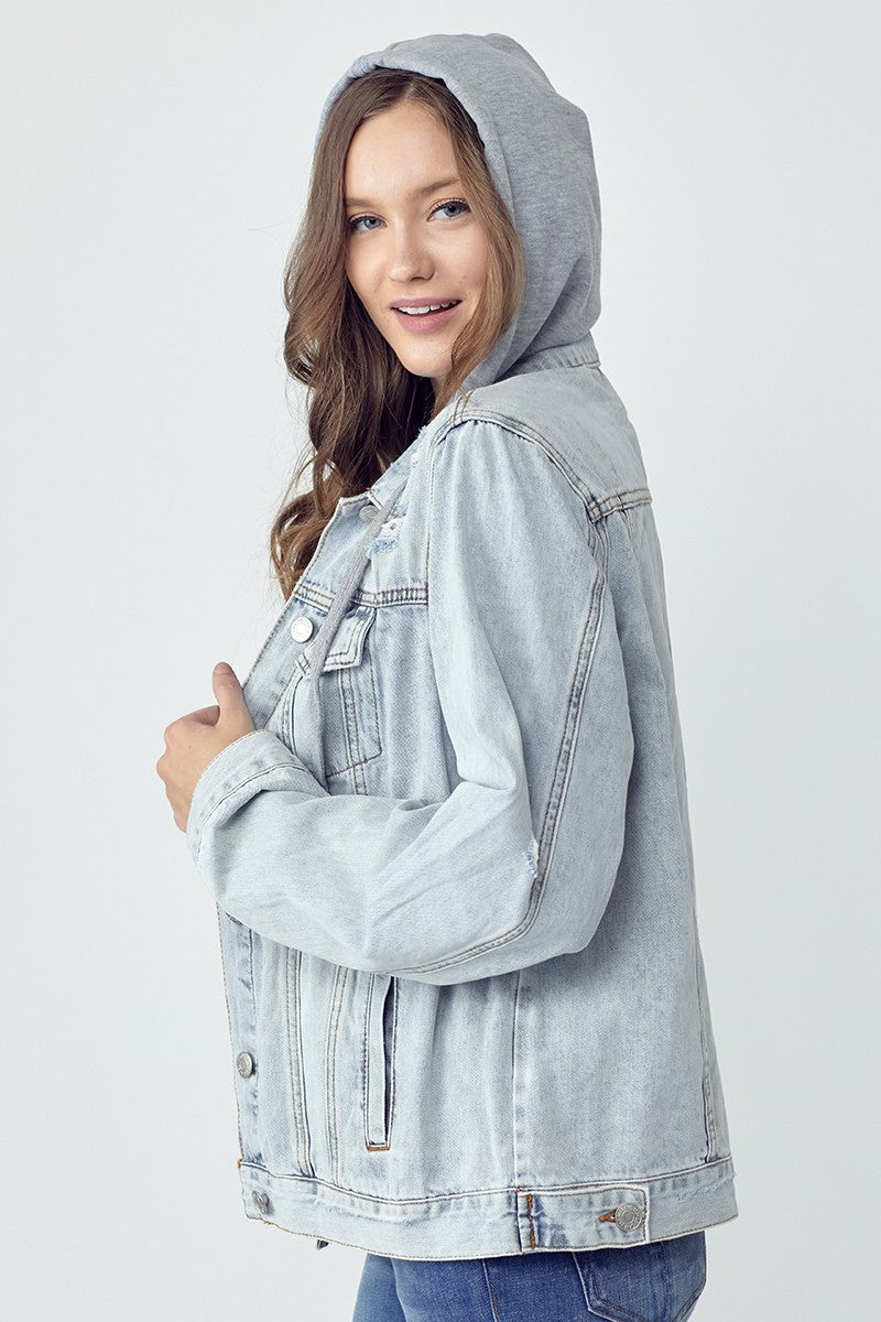 Relaxed Vintage Jacket with Hoodie