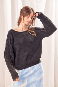 Black Star Knit Sweater