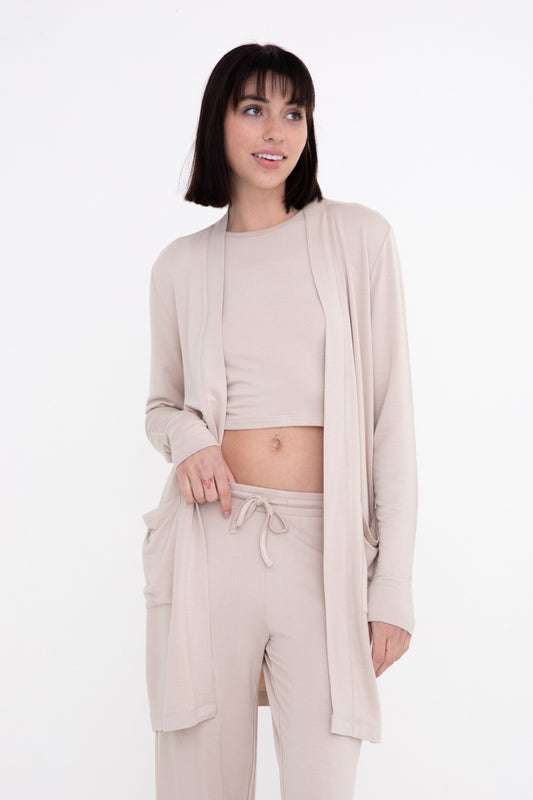 Lounge Open-Frount Terry Cardigan