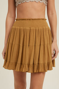 Tiered Lined Mini Skirt