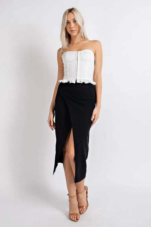 Tube Ruffle Hem Corset Top