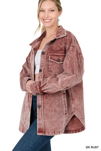 Vintage Washed Oversize Corduroy Shacket