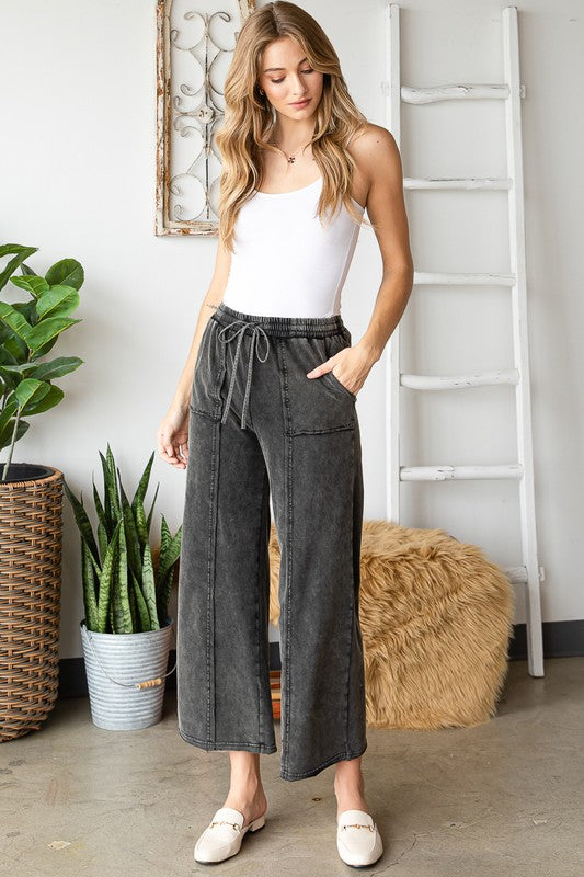 Washed Wide Leg Pants