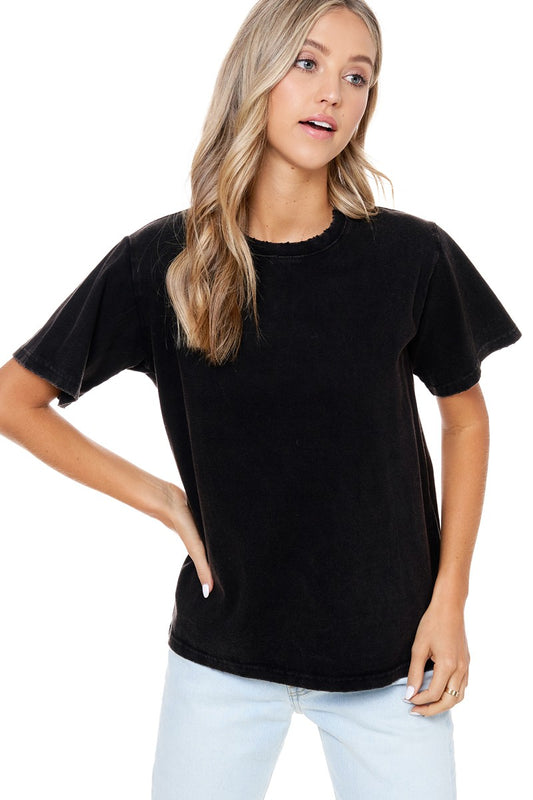 Washed Black Solid Top