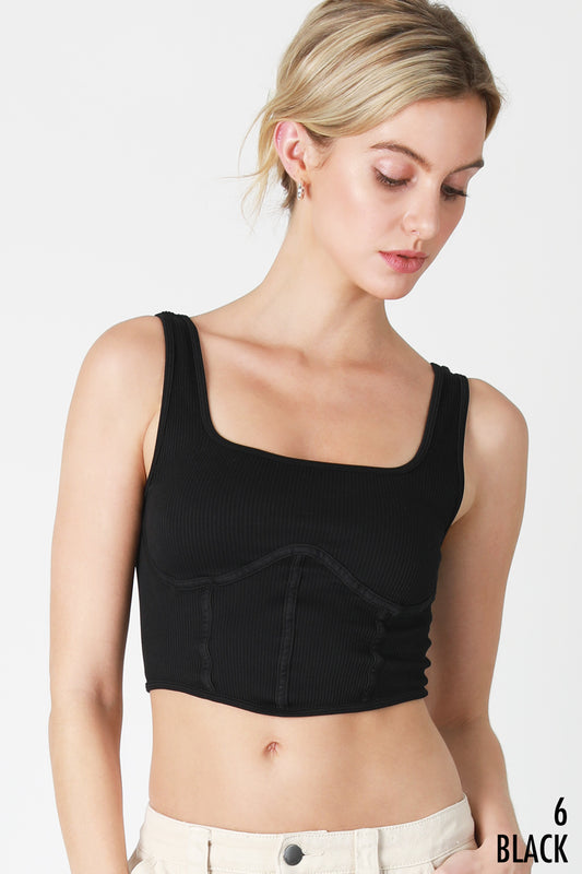 Square Neck Corset Crop