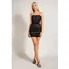 Ruched Black mini dress