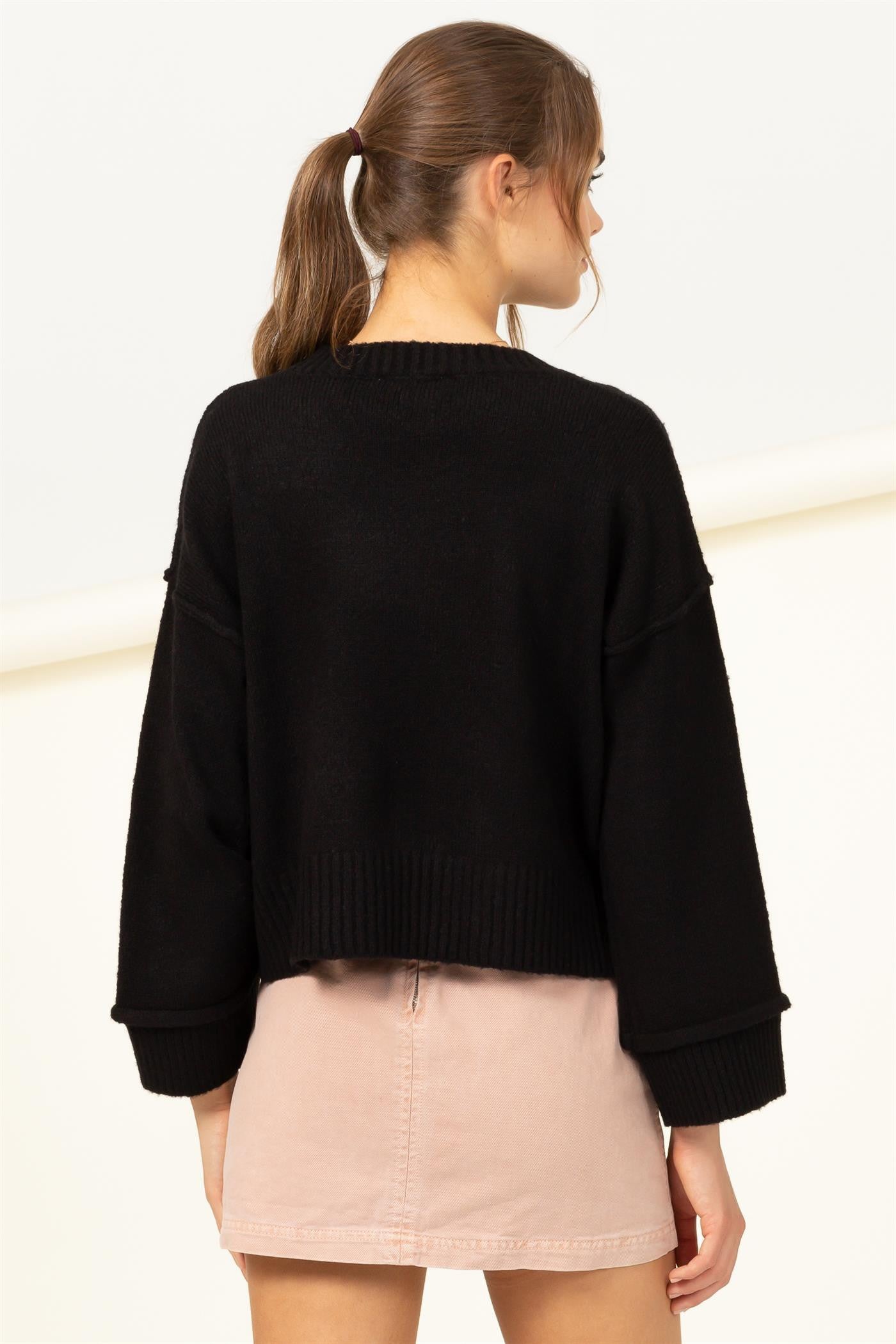 Black Cropped Sweater