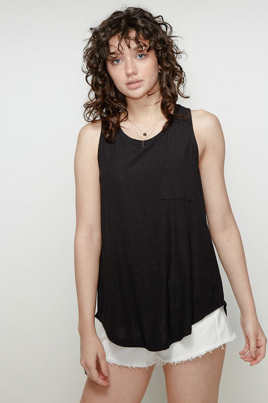 Black Ribbed Tank