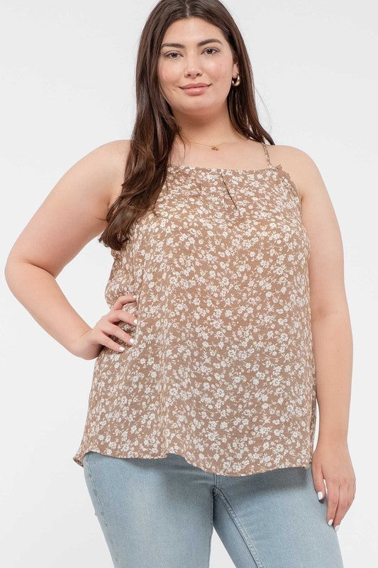 Brown Floral Cami Curvy