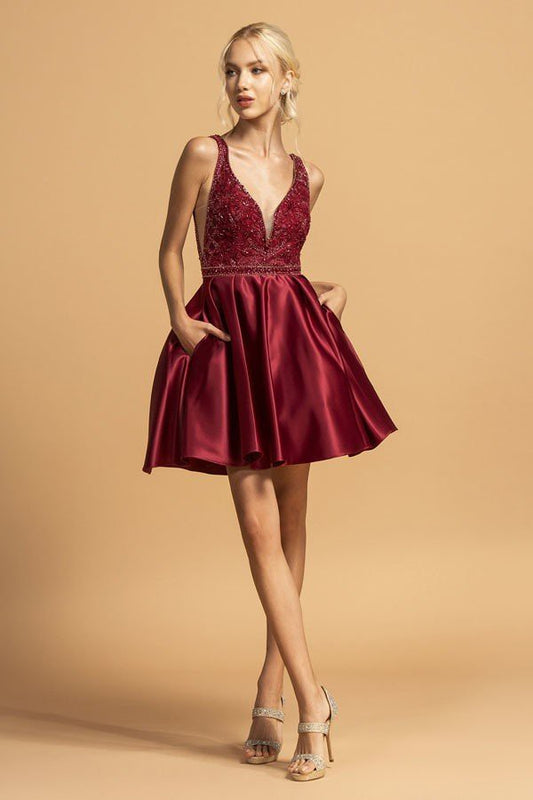 Burgundy Cocktail Dress