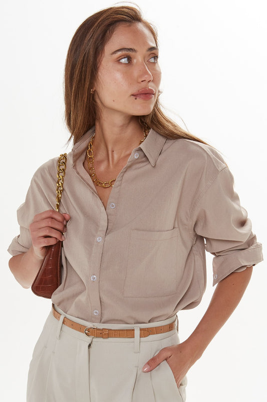 Ivory Oversized Button Down