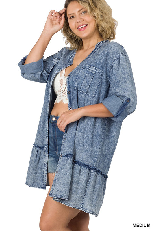 Chambray Mini Dress Curvy