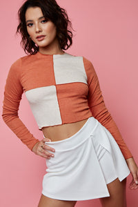 Color Block Ribbed Top