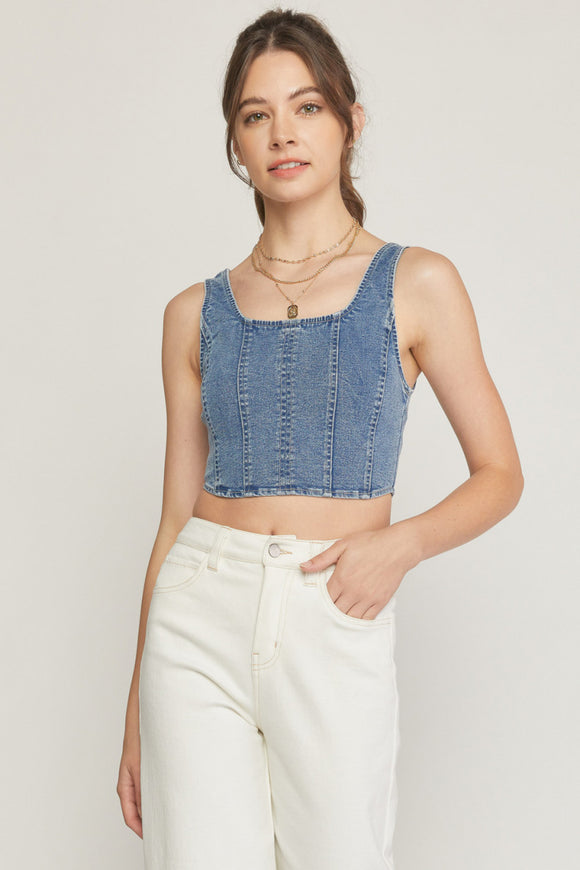 Denim Corset Top