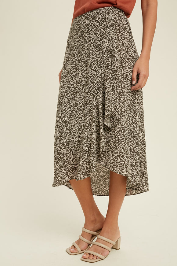 Charcoal Ruffle Skirt