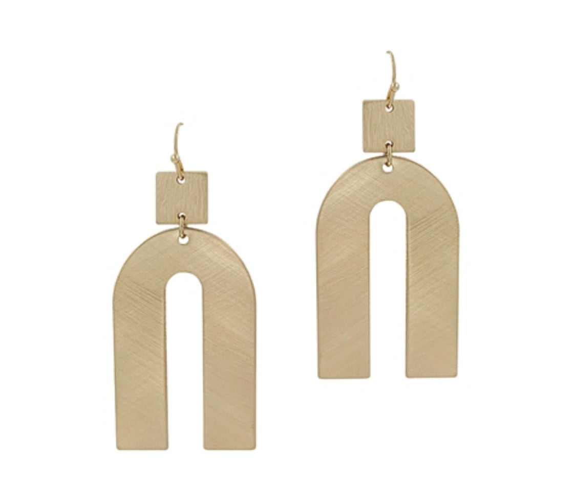 Matte Gold U Earrings