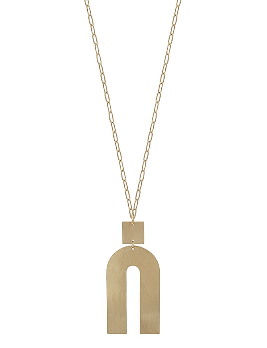 Matte Gold U Shape Necklace