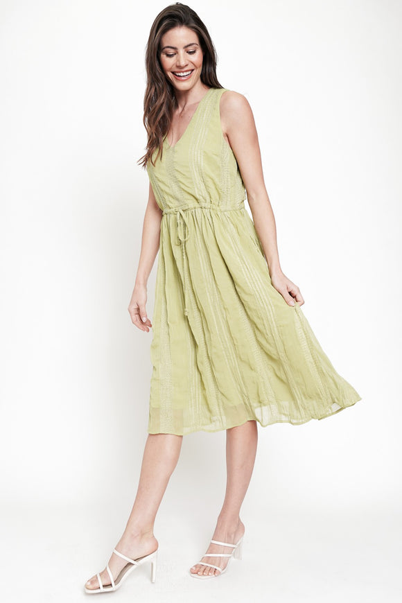 Lime Pleated Dress