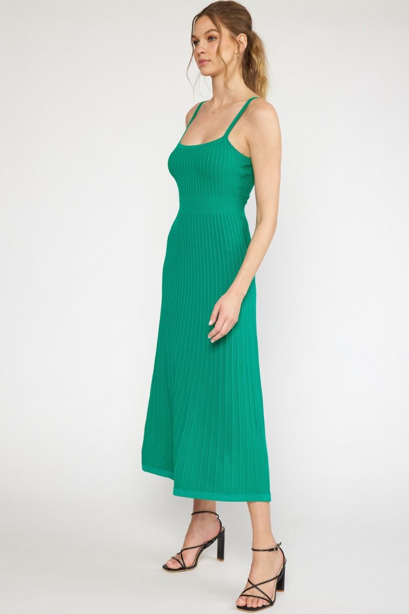 Ribbed round neck sleeveless maxi dress