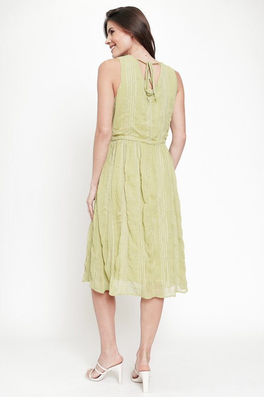 Lime Pleated Dress