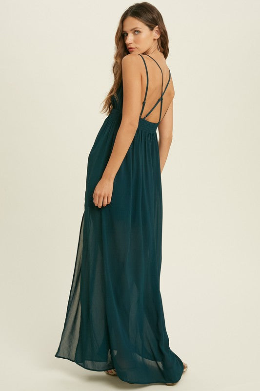 Ruched Chiffon Maxi