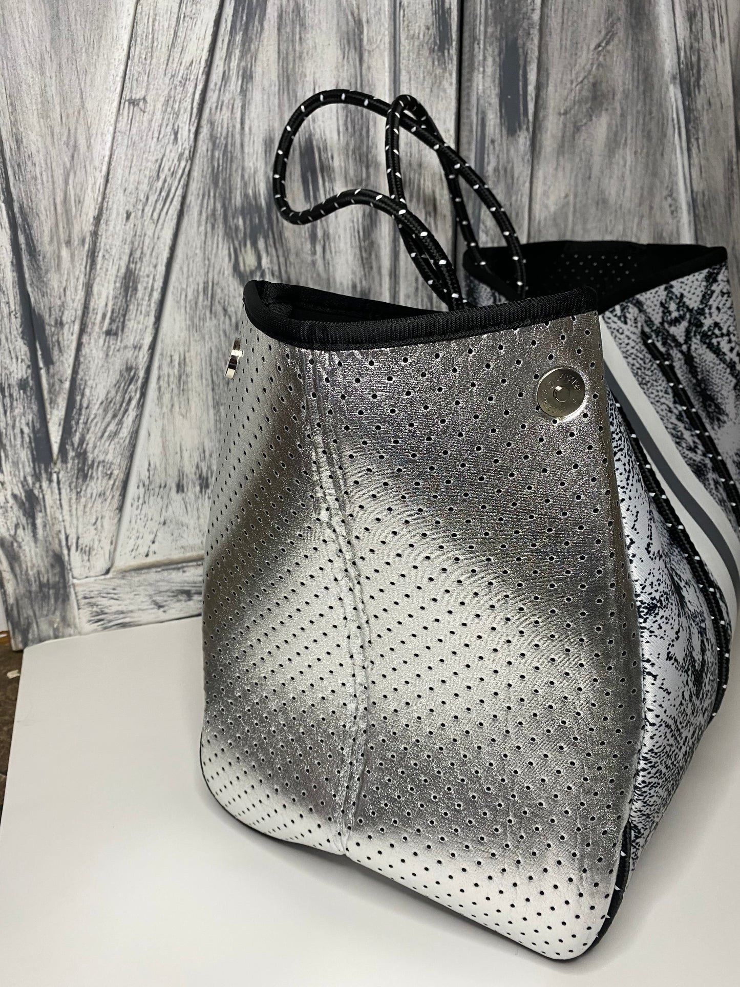 Grey Snake Neoprene Tote