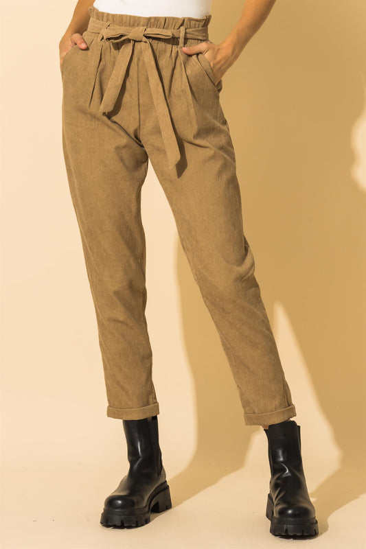 Khaki Paper Bag Pants