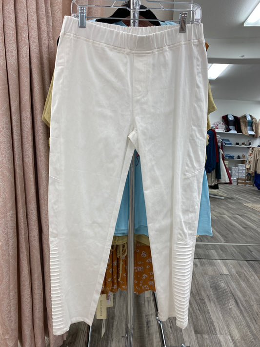 Off White Stretch Moto Pants Curvy