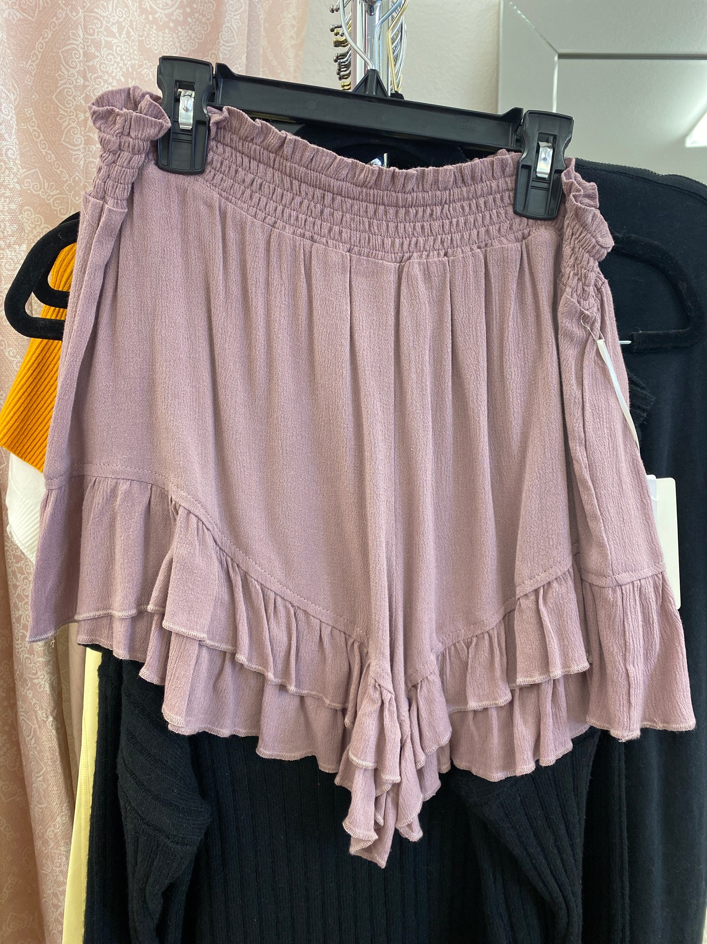 Mauve Ruffle Shorts