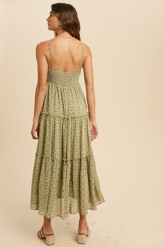 Green Chiffon Cami Dress