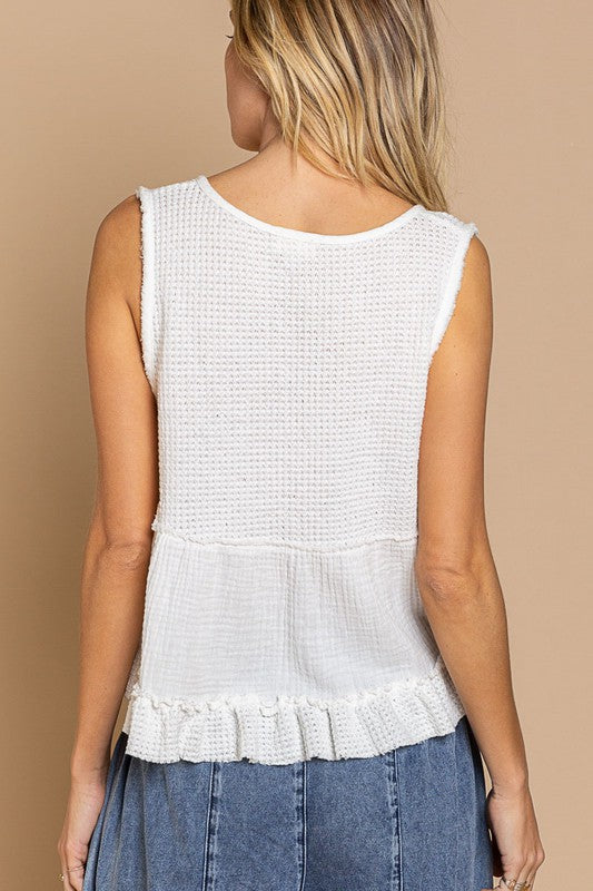 Ivory Ruffle Tank