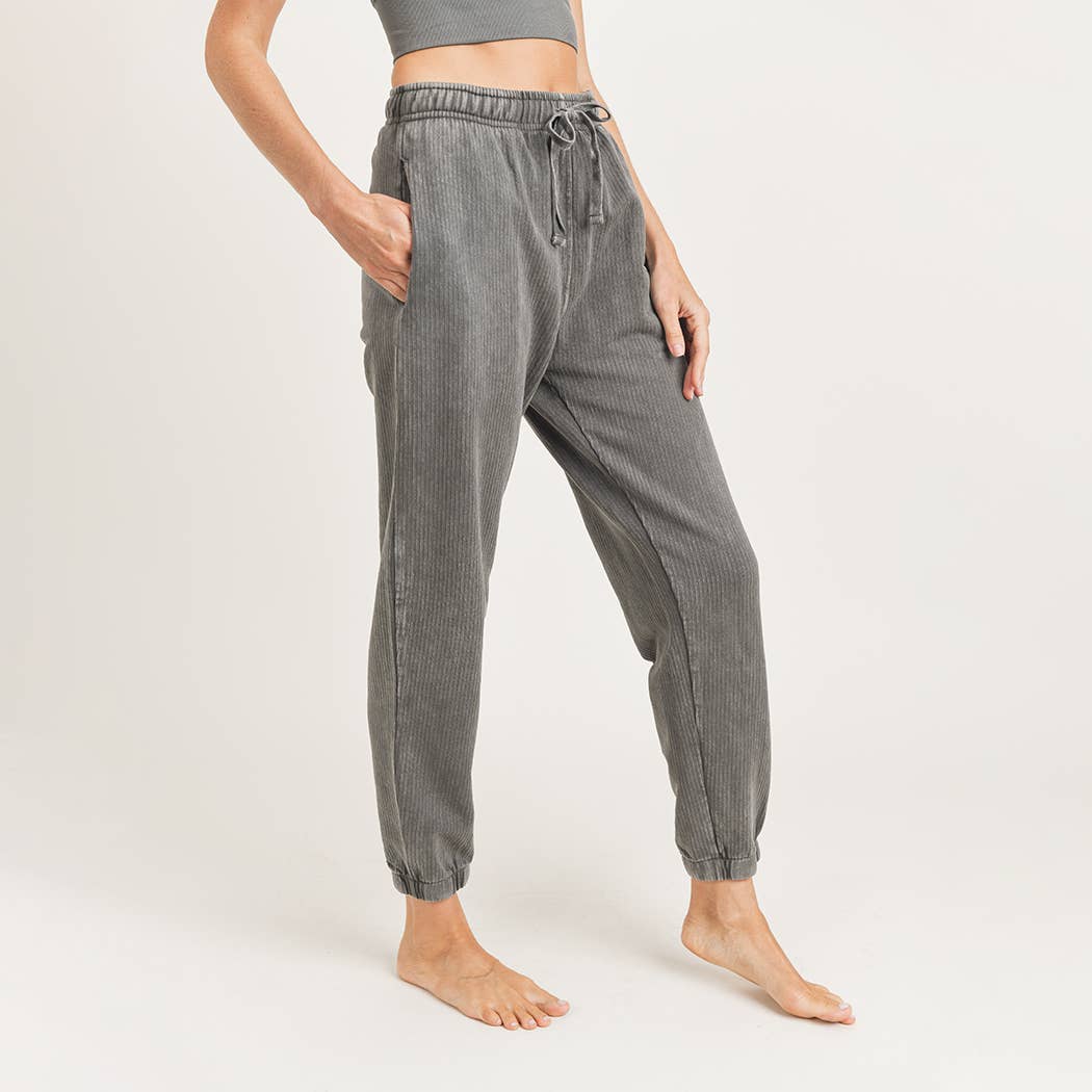 Mineral Wash Ribbed Joggers