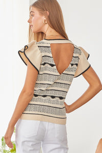 Knit black and beige sweater tank