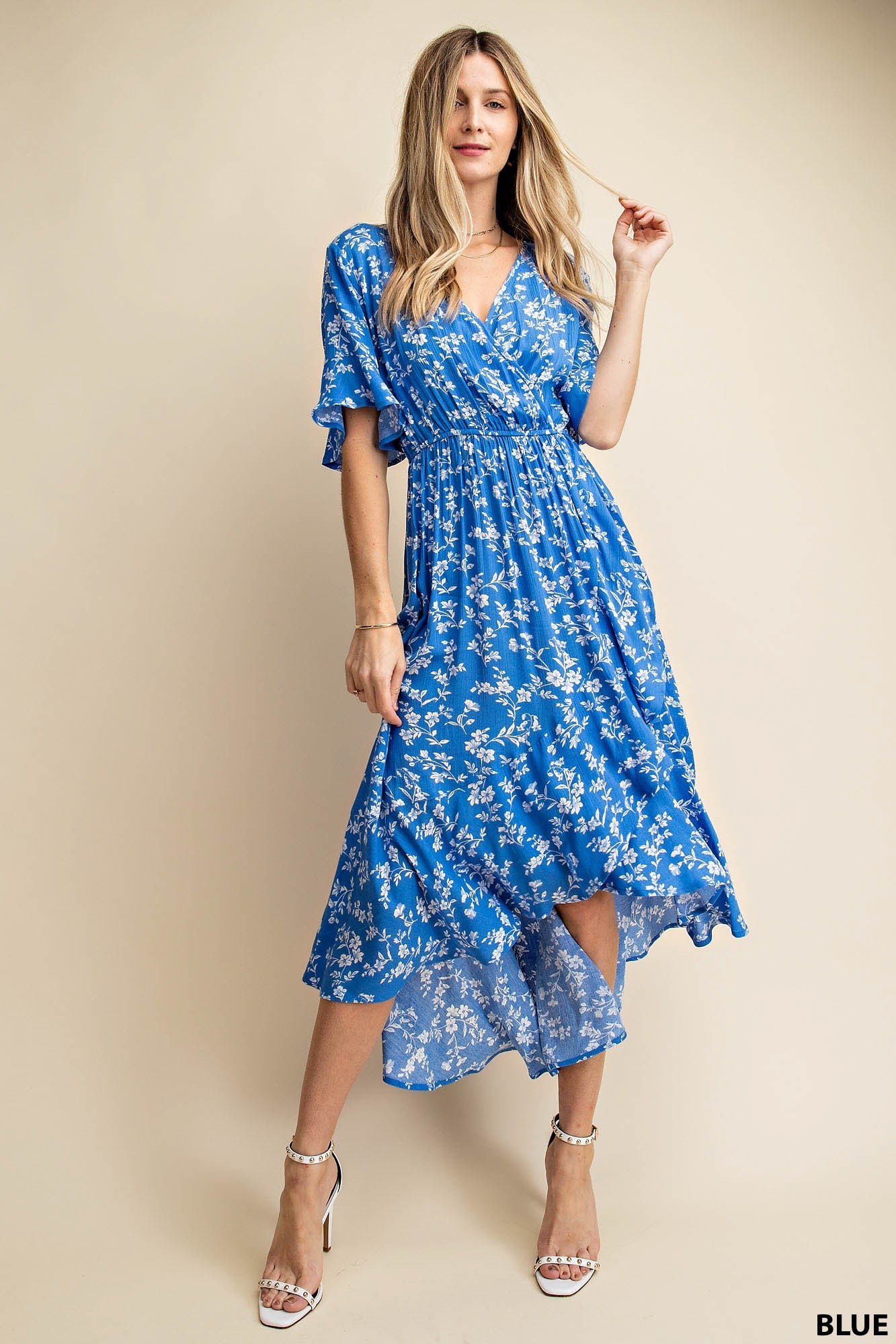 Floral Wrap Look Dress