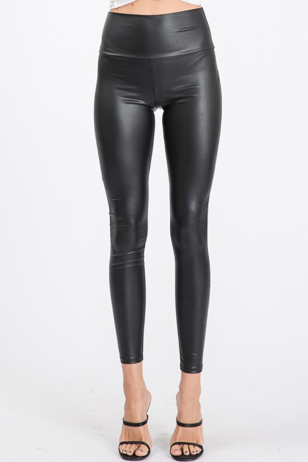 Black Leather Look Leggings