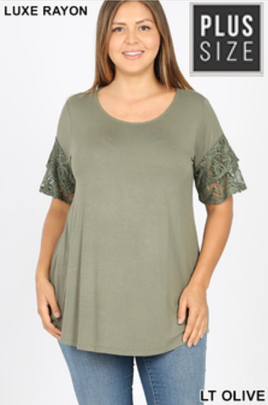 Light Sage Ruffle Top