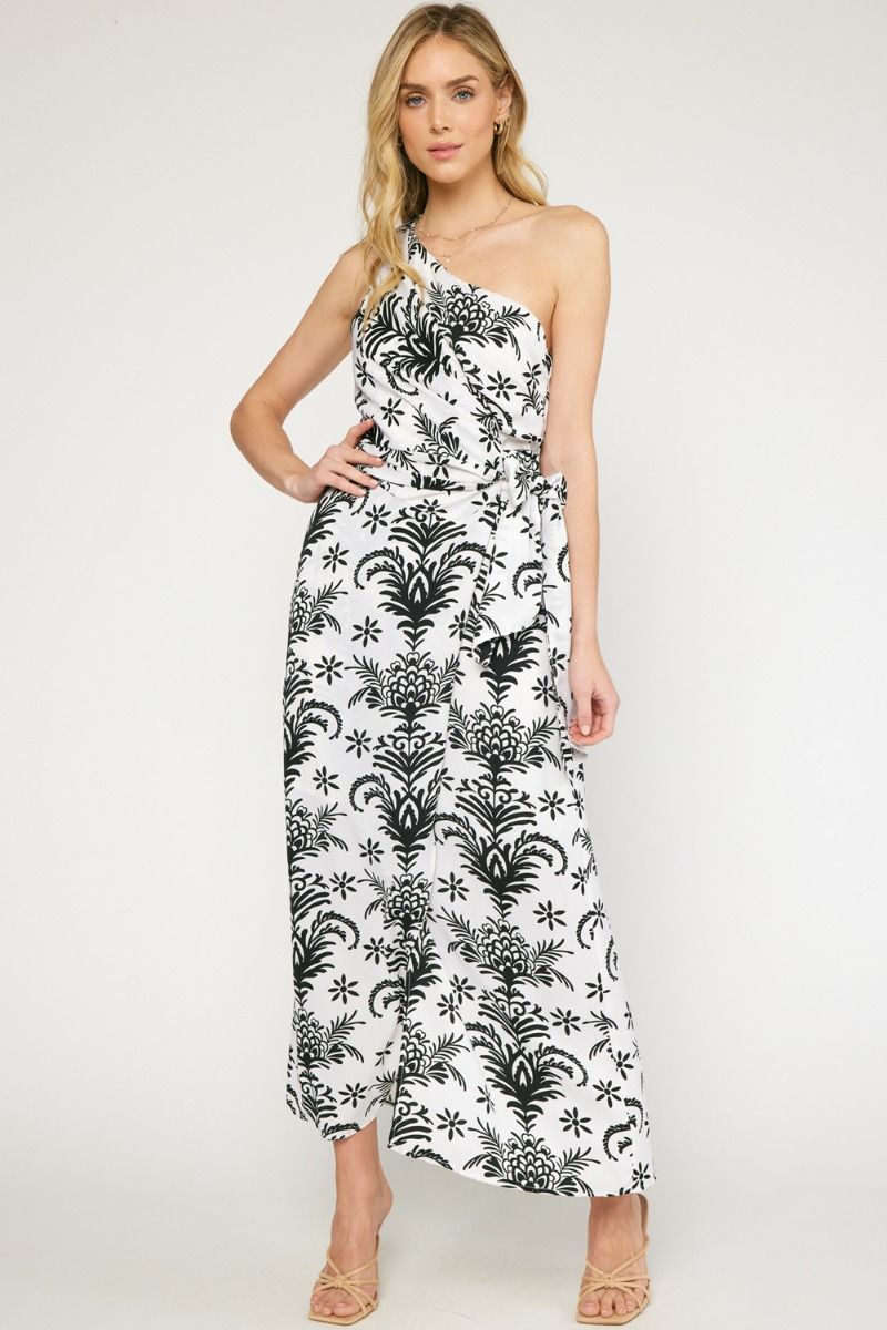 One Shoulder Sleeveless Maxi Dress