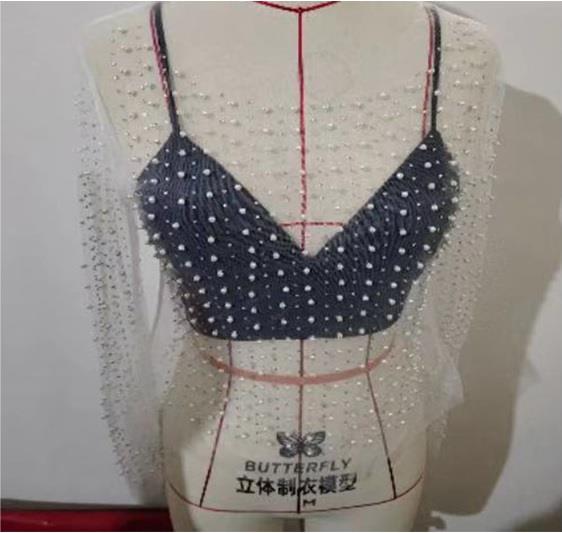 Mesh Pearl Top