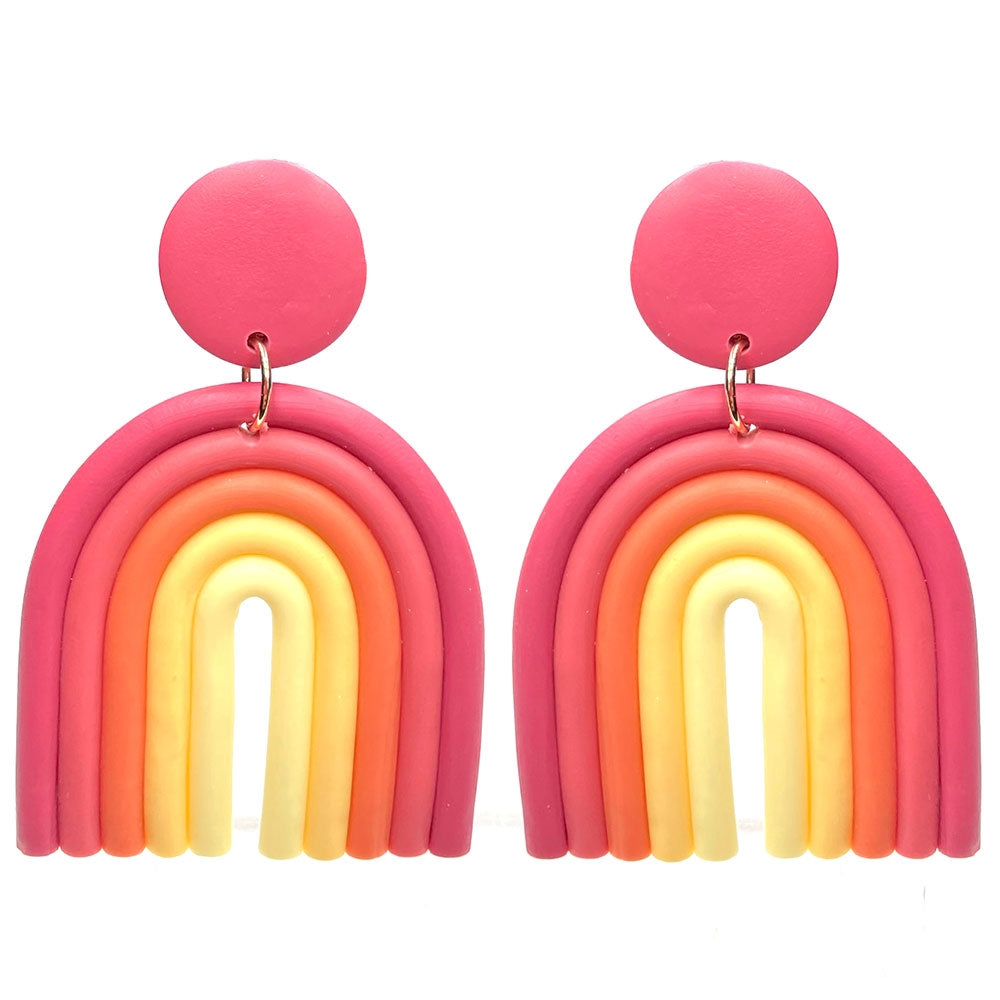 Rainbow Clay Earrings